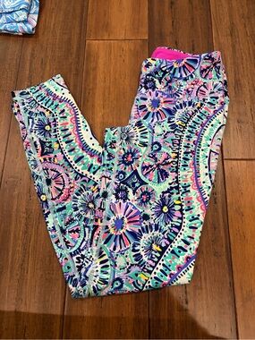 Lilly Pulitzer Multicolor Floral-Print Leggings - Pink, Blue & Aqua
